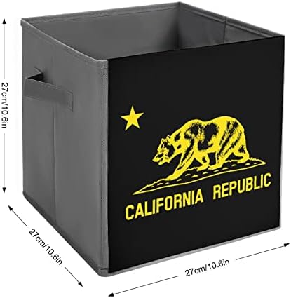 Калифорнија Република Склопувачки Канти За Складирање Основи Преклопување Ткаенина Коцки За Складирање Организатор Кутии Со Рачки