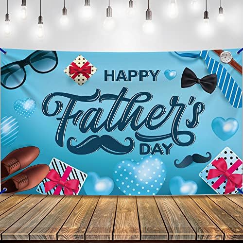 Katchon, Banner Day Day Banders Day - Xtralarge, 72x44 инчи, среќни украси на денот на татковците за забава | Заднината на денот на татковците за забава, сини украси на Денот на денот на татк
