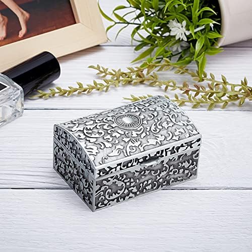 Sunnyclue правоаголник гроздобер накит кутија кутија за чување подароци класичен мал ментален со цвет европски ретро стил прстен обетки