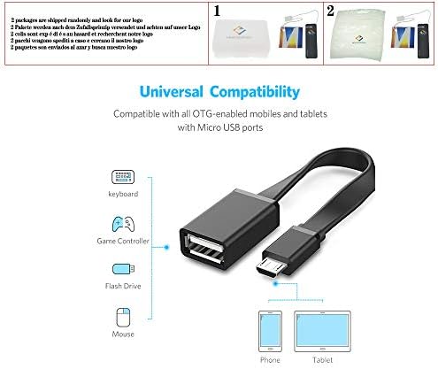 Адаптер за кабел за микро USB OTG за Xiaomi Redmi Note 5 Micro USB конектор за Samsung S6 Tablet Android USB 2.0 OTG адаптер, бел