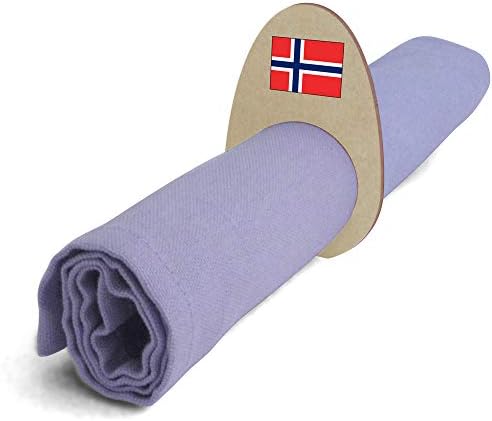 Азиеда 5 x 'Норвешка знаме' дрвени прстени/држачи на салфета