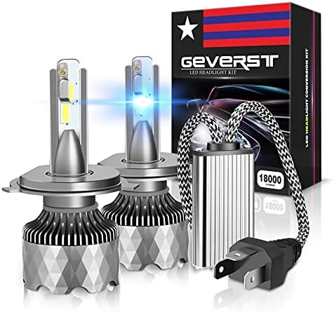 Geverst 100w Супер Светла H4/9003 Led Светилки HB2 6000K Кул Бела IP68 Водоотпорен Комплет За Конверзија, Пакет од 2 Брза Инсталација