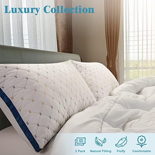 ЛБРО2М LERO2M Pillows King Size Set of 2 for Sleeping, Hotel Collection Bed Pillow,Soft and Supportive Pillows for Side Back and Stomach Sleepers