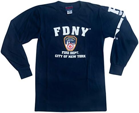 Официјално Лиценциран Град На Њујоршката Противпожарна Служба Амблем НА ФДНИ Темносина Памучна Кошула Со Долги Ракави