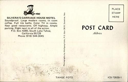 Кочија куќа На силвера Мотел Јужно Езеро Тахо, Калифорнија Калифорнија Оригинална Гроздобер Разгледница
