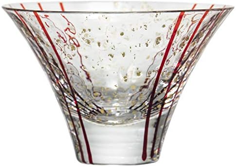 東洋 佐々 ガラス ガラス Toyo Sasaki Glass 10782 Јапонско сакеско стакло, црвено, 2,7 fl Oz, Cup, Edo Glass, Yachiyo Piln Hanami Sake, Akane