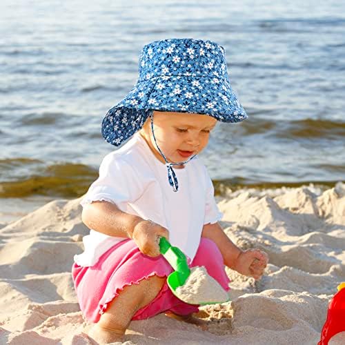 Fynnsure Toddler Sun Hat upf 50+ Бебе сонце капа за момчиња девојчиња вратот Флеп новороденче лето капа деца за заштита од сонце капа за заштита