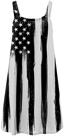 Куаилеја плажа фустани за жени Ден на независност за жени мода Американец 4 на јули Елегантен О вратот без ракави без ракави