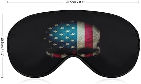 Американски череп за спиење за слепите маски за очила за очила за очи со прилагодлива лента за жени мажи ноќ