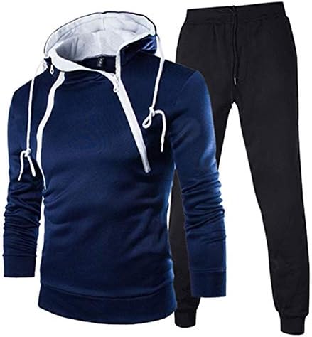 Сувии за потпови за мажи со долги ракави со 2 парчиња џемпери за џемпери поставени обични костуми за џогирање на џогирање