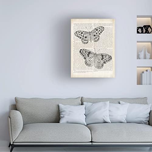 Трговска марка ликовна уметност „Гроздобер пеперутки на весници“ платно уметност од портфолио на диво јаболко