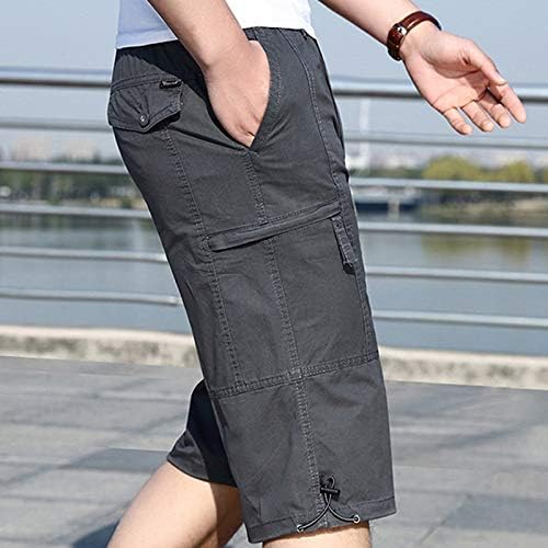 Машки шорцеви на Ymosrh, обични модни патенти на отворено, џебни шорцеви спортови комбинезори за обични панталони