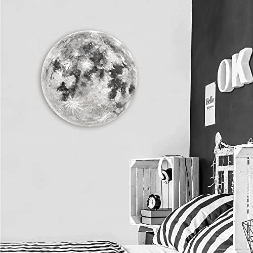 24 x 24 кружен рамка од месечина масло сликарство wallид декор уметност, лесна инсталација модерно уметничко дело за дневна соба бања ресторан