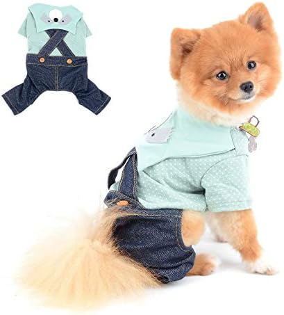 Облека за кучиња во Селмаи за мали кучиња момче девојче лето симпатична ракунска кошули тексас биб панталони скокови со едно парче