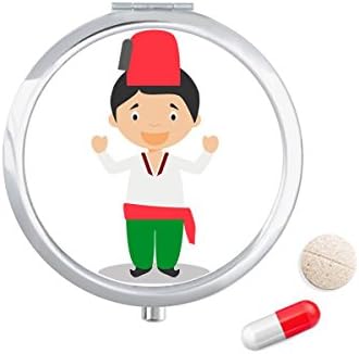 Црвена Зелена Турција Цртан Филм Пилула Случај Џеб Медицина Кутија За Складирање Контејнер Диспензерот