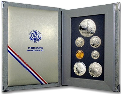 1986 Сад Престиж Доказ Сет 7 монета Во собата Доаѓа во оригинални сад нане Пакување Доказ