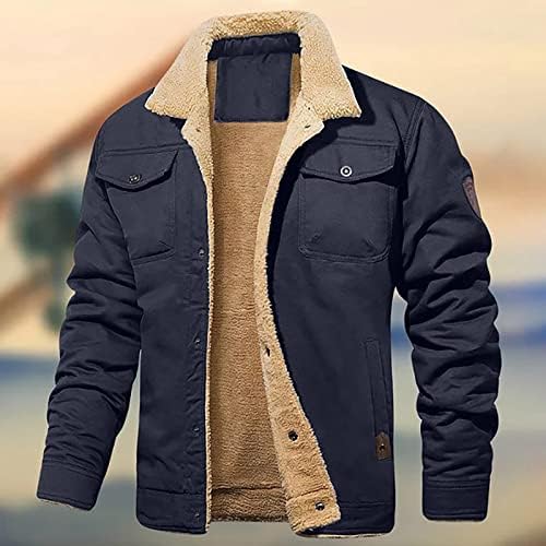 Ловечка јакна Fsahjkee за мажи студено време, јакни за летање за мажи, зимски топли палта ватирани со лесни палто со палто