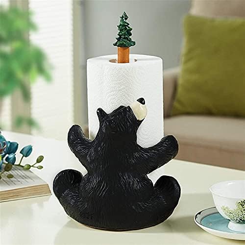 Држач за хартија за хартија ZCX Countertop Stand Harder Pripe Shater Creative Cature Bear Roll Roll Harder Roll Paper Rack за кујна,