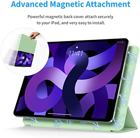 Bokeer Magnetic Case за iPad Air 5 2022 / iPad Air 4 / iPad Pro 11 2021 & 2020 & 2018, Поддршка за автоматско спиење / полнење со моливи на Apple,