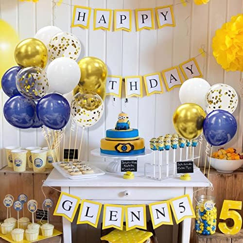 Комплет за сини балони со злато морнарица од 62 парчиња - 12 инчи злато сина забава балони за дипломирање бебешки туш роденденски