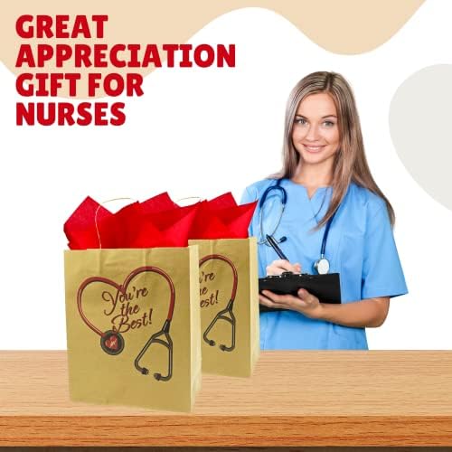 4е Новина Медицинска Сестра Подарок Кеси Големи 12 Крафт Хартија Торба Најголемиот Дел - Националниот Ден Медицинска Сестра Благодарност.