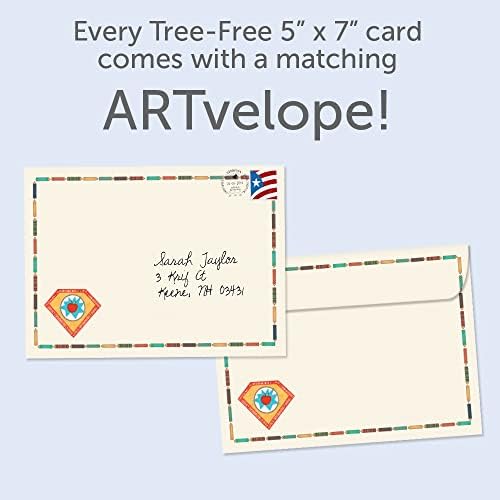Бесплатни картички за благодарност на наставниците за честитки - уметнички дизајни - 1 картичка + коверти за појавување - изработени во САД - рециклирана хартија - 5 x7