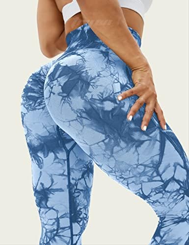 Tryon Tie Die Dise Беспрекорни хеланки за жени со високи половини за вежбање јога панталони