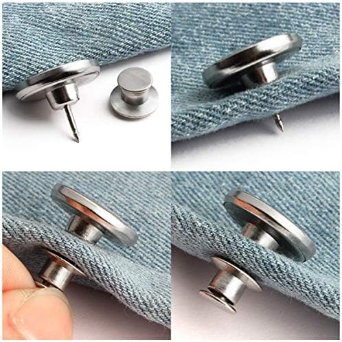Пинови за копче за Jeanан надградени 8 комплети - замена на копчето Jeanан без шип Инстант копчиња за занаети лесни за отстранување и прилагодување