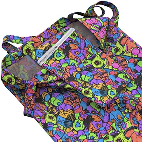 Mertak Cute Canvas Tote торба со џеб од патент 12x15 /14x15,5 /16.5x16 памучна еко-пријателска чанта за чанти за жени
