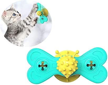 Tuliptown Mart Cat Windmill Toy, интерактивна играчка со мачки со вшмукување чаши мачки мачки за задевање интерактивна играчка гребење четка