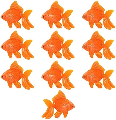 Sqxbk Пластична златна риба 10 парчиња 2 инчи долга портокалова боја вештачки лебдечки златен риб украс риба за аквариум риба сад