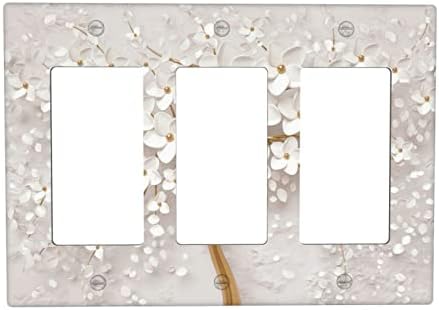 Gigszay бела цветна печатена плоча покритие 3 банда електричен излез опфаќа смешно пластично покритие за светло за спална соба за кујна