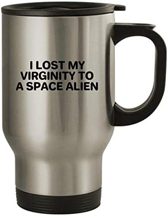Производи од Моландра ја изгубив девственоста во вселенски вонземјанин - не'рѓосувачки челик 14oz патнички кригла, сребро