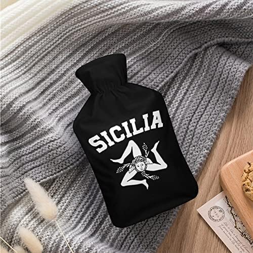 Сицилијан Тринакрија Сицилија гордост печатено шише со топла вода со мека кадифен капаче рачна топла гумена вода торба за вбризгување 1000