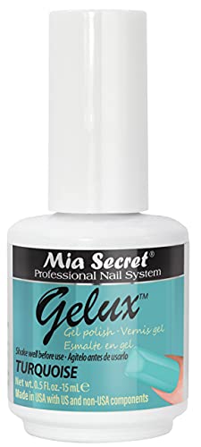 Mia Secret Gelux Sik -Off Gel Nail Polsh Color Turquoise - Gel лак излечен со ламба за нокти - Esmaltes para uñas en gel de larga