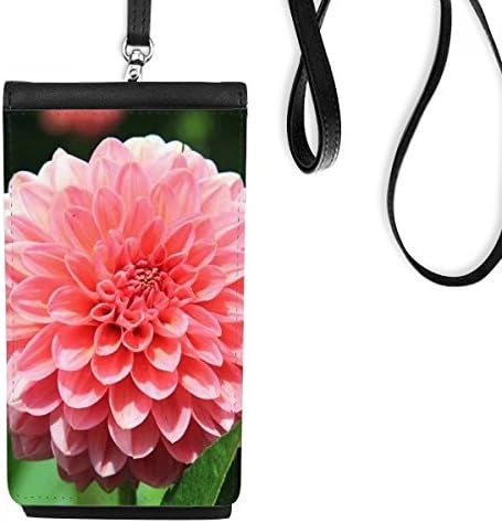 Цвет на праска убави цвеќиња телефонски паричник чанта што виси мобилна торбичка црн џеб