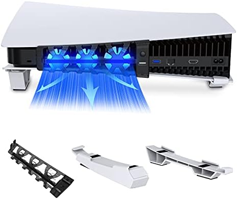 NexiGo PS5 Хоризонтален Држач Со Тенок Вентилатор За Ладење, [Автоматско Вклучување/Исклучување], [Минималистички Дизајн], Компатибилен Со Playstation