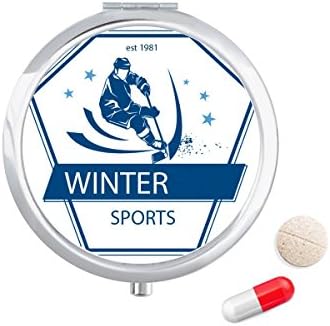 Зимски Спорт Скијање Снег Илустрација Пилула Случај Џеб Медицина Кутија За Складирање Контејнер Диспензерот