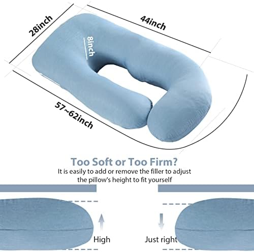 Перници за бременост во Викстарија со капакот за ладење, породилно перница во форма на 57 инчи У со отстранлив капак за поддршка