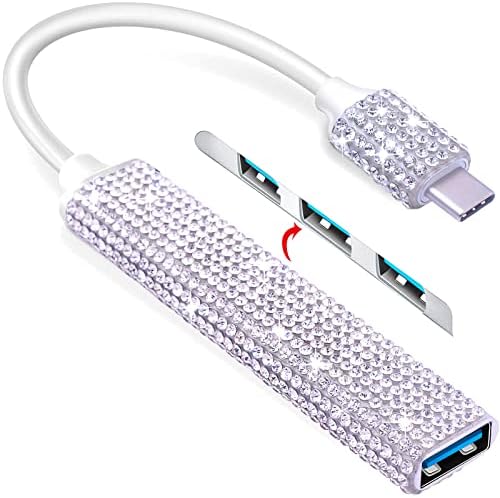 USB C Hub 4 Порти USB Тип C ДО USB 3.0 Hub Адаптер Блинг Кристал со Порта За Полнење За MacBook Pro Imac Samsung Galaxy Забелешка 10 S10 S9 LG