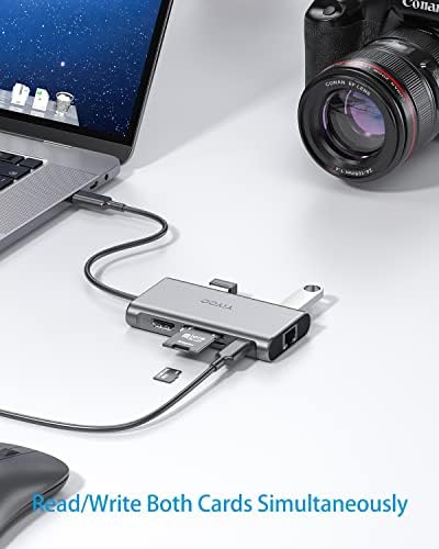 USB C Hub Ethernet Адаптер, Yiyoo 8-во-1 Тип C Центар Со Ethernet Порта, 4K USB C ДО HDMI, 3 USB 3.0 И SD&засилувач; Микро SD Картичка Читач,