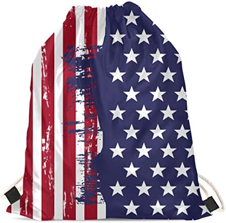 Џокоди Американско Знаме Лесна Торба За Влечење Спортска Теретана Торби За Вреќи Ранец За Мажи Жени Деца