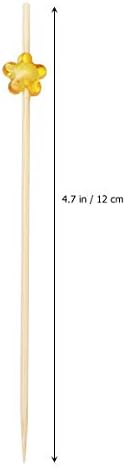Вилушки Од Овошје од кабилок 100 парчиња 12 см Еднократни Бамбусови Стапчиња Со Акрилен Зимски Сладок Крај За Овошни Еднократни Дрвени Стапчиња