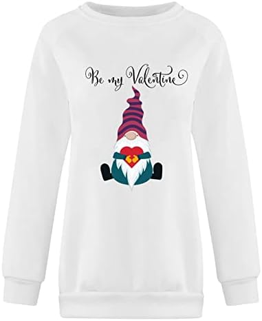 Џејхаеви Среќен Денот На Вљубените Кошули Круг Вратот Блузи Долг Ракав Пуловер Љубов Срце Графички Пуловер Двојка Кошули Блузи