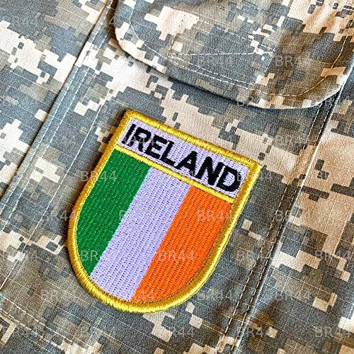 BP0059EV 01 BR44 Ирска Земја знаме извезена подножје за погранична униформа KART KIMONO, прицврстувачи за кука се прицврстуваат