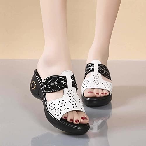 Orенски ортопедски сандали со лак за поддршка облечени сандали летни исечени атлетски влечки за мајка