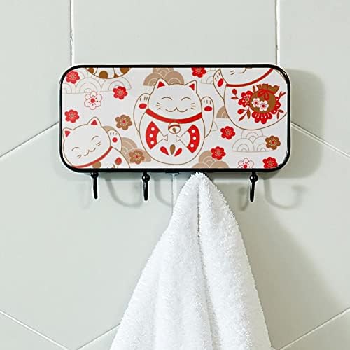 Држач за пешкир за лајт, монтиран за пешкир за бања, бања, бања, бањарка облека, облека, симпатична јапонска цртана светла среќна