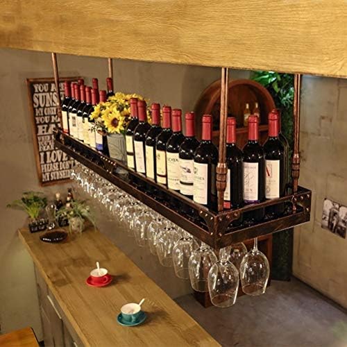 Bucros retro Industrial Style Wine Rack Iron Art Storage Red Wine Sosly Sosse Glass/бронза/120 * 35cm.