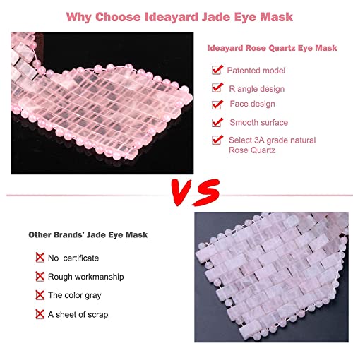 Ideadyard Green Flower Jade Roller Gua Sha Set & Rose Quaetz Eye Mask Stone Real Natuarl Jade Stone for Beauty Massage Spa