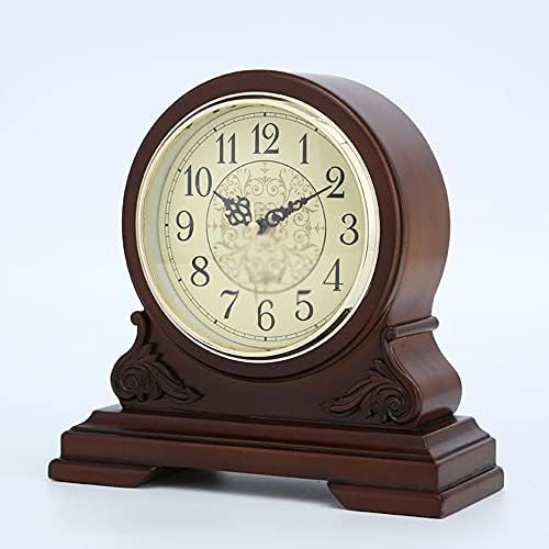 Uxzdx Солидно дрво часовник, часовник со ретро биро, часовник за декорација на домови, дневна соба канцеларија дрвен часовник